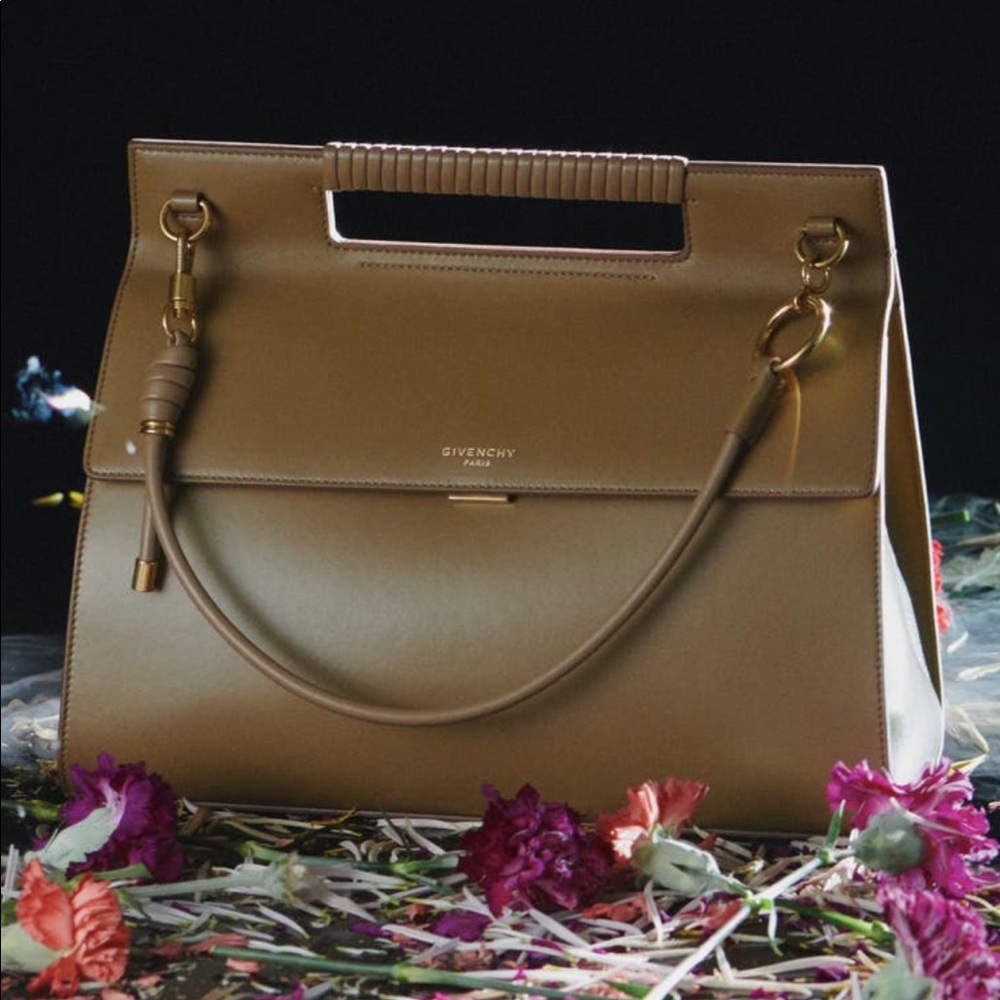 Givenchy Whip Large Leather Satchel Taupe Laptop Bag